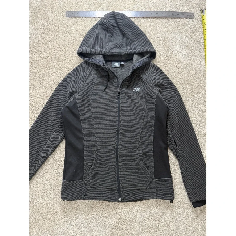 New Balance Heat Grid Textured‎ Full Zip Hooded Jacket Women's Size Medium